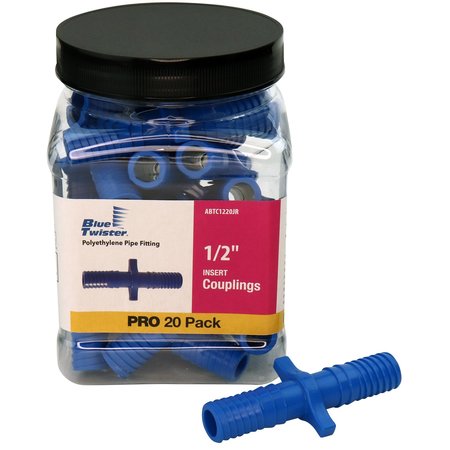 APOLLO BY TMG 1/2 in. Blue Twister Polypropylene Insert Coupling Jar (20-Pack), 20PK ABTC1220JR